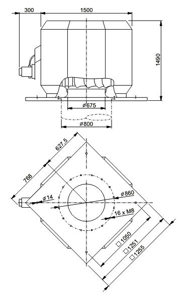 Изображение для товара Systemair DVV 1000D4-6-XP/F400
