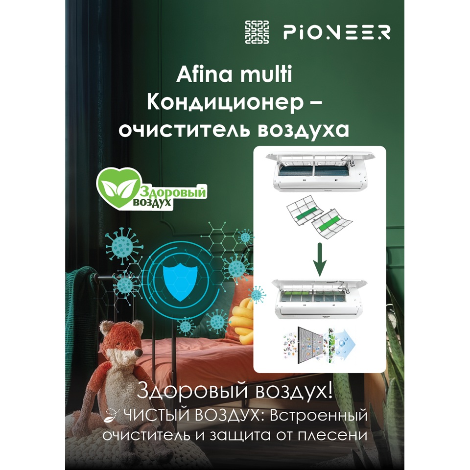 Мульти-сплит-система Pioneer 2MSHD18F / KFRI25FW + KFRI35FW
