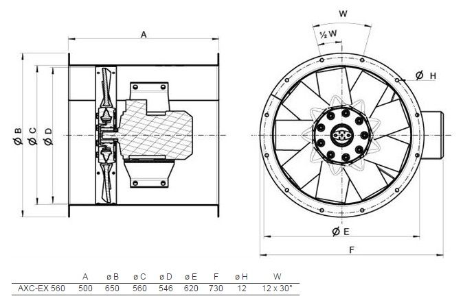 Изображение для товара Systemair AXC-EX 560-9/26°-4