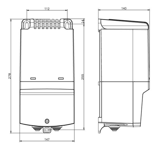 Размеры регулятора Systemair REU 3 SPEED CONTROL