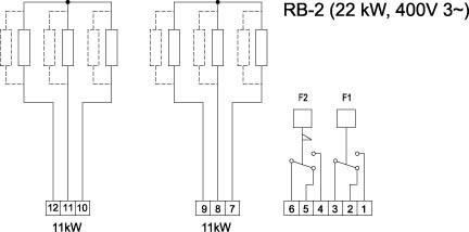 Схема подключения канального воздухонагревателя Systemair RB 60-30/22-2