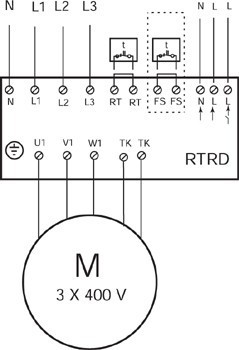 Схема подключения регулятора скорости Systemair RTRD 7 SPEED CONTROL