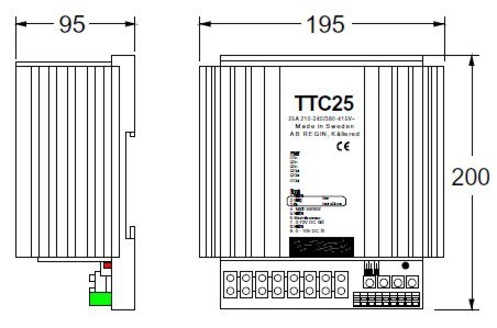 Размеры регулятора TTC25