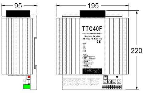 Размеры регулятора Systemair TTC40F
