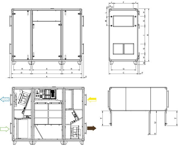 Размеры Systemair TOPVEX SC06 HW-L-CAV
