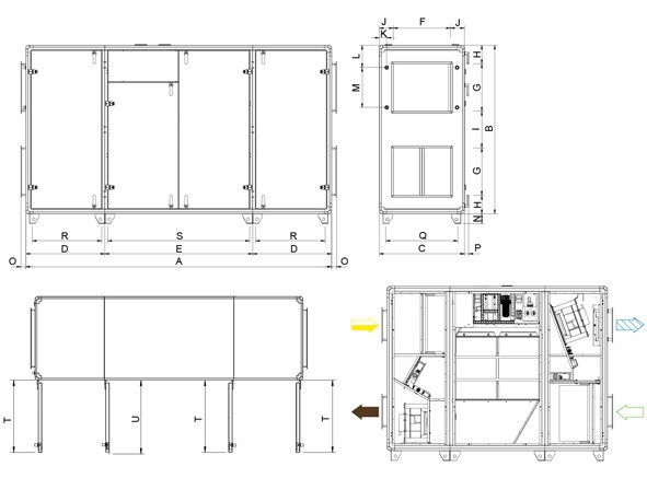 Схема установки и размеры Systemair TOPVEX SC11 R-CAV
