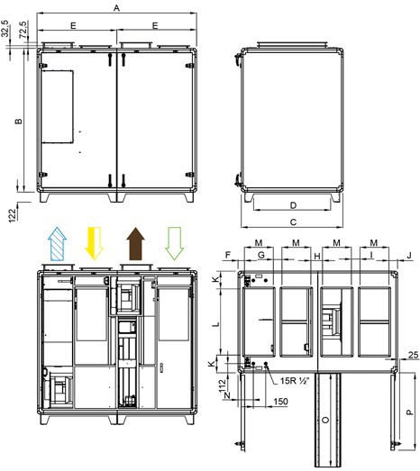 Габаритные размеры Systemair TOPVEX TR09 HWH-L-CAV